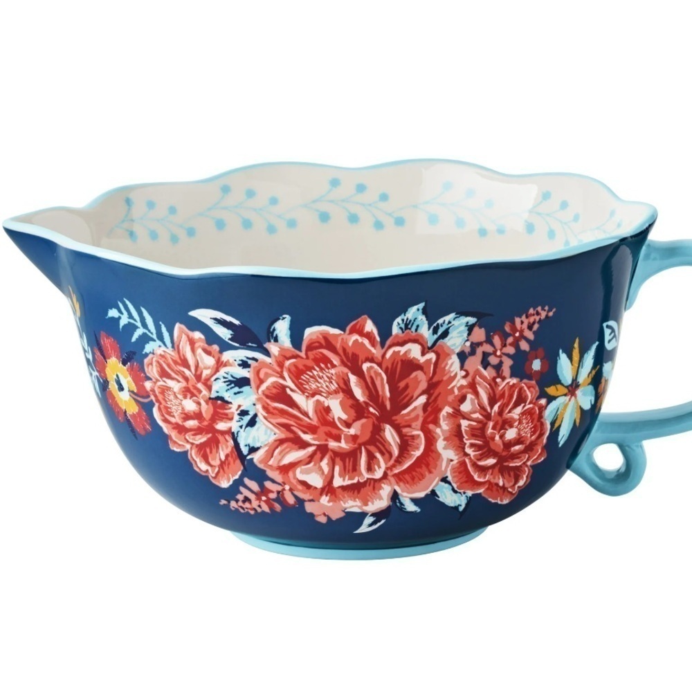 The Pioneer Woman Keepsake floral 12-Inch Ceramic Batter Bowl with Spout: - Picture 2 of 7